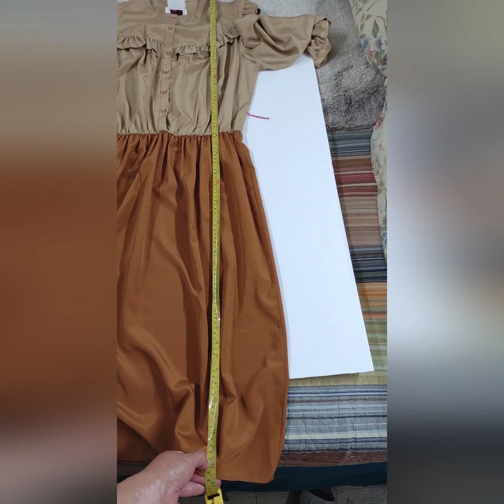 Vintage Dress lEegant Tan Skirt - Picture 10 of 13